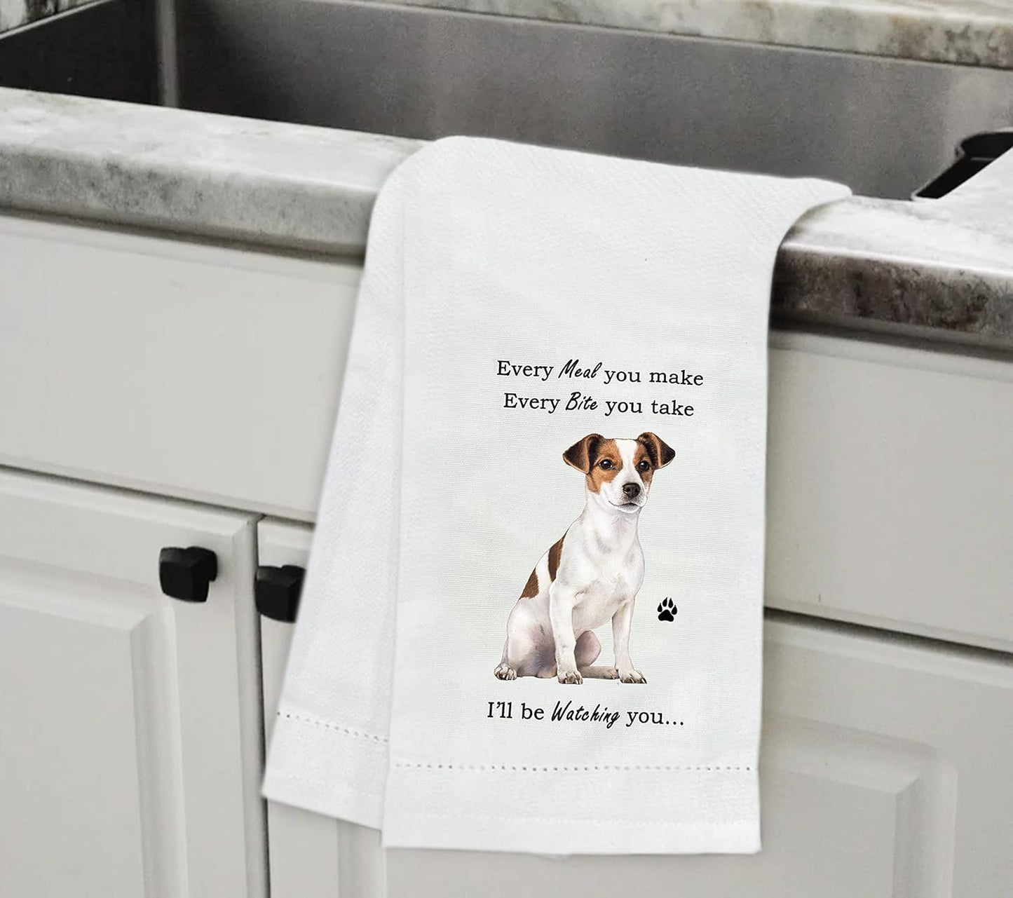 Jack Russell Kitchen Towel - Soft Highly Absorbent - Jack Russell Gifts - Dish Towels for Washing Dishes - Tea Towels - Reusable - Quick Drying - 100% Natural Cotton - Towels For Pet Lovers