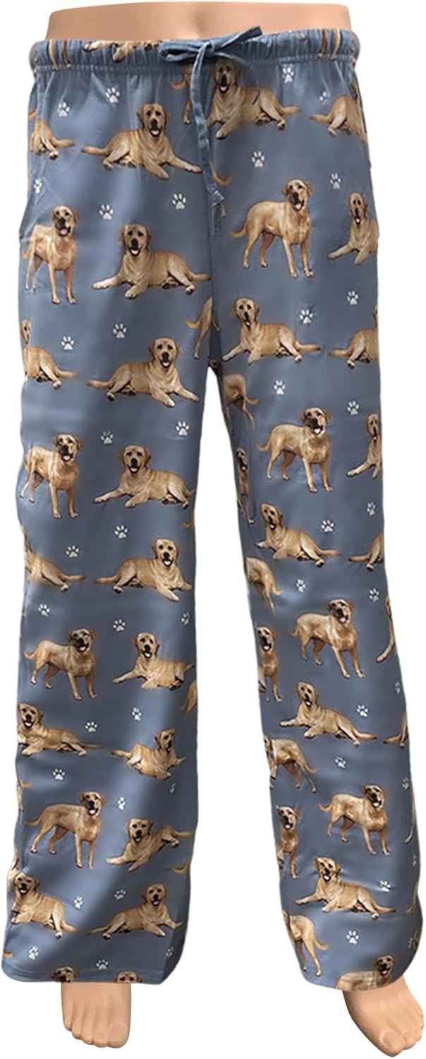 Yellow Lab Lovers Unisex Lightweight Cotton Blend Pajama Bottoms – Super Soft and Comfortable – Perfect for Yellow Lab Gifts