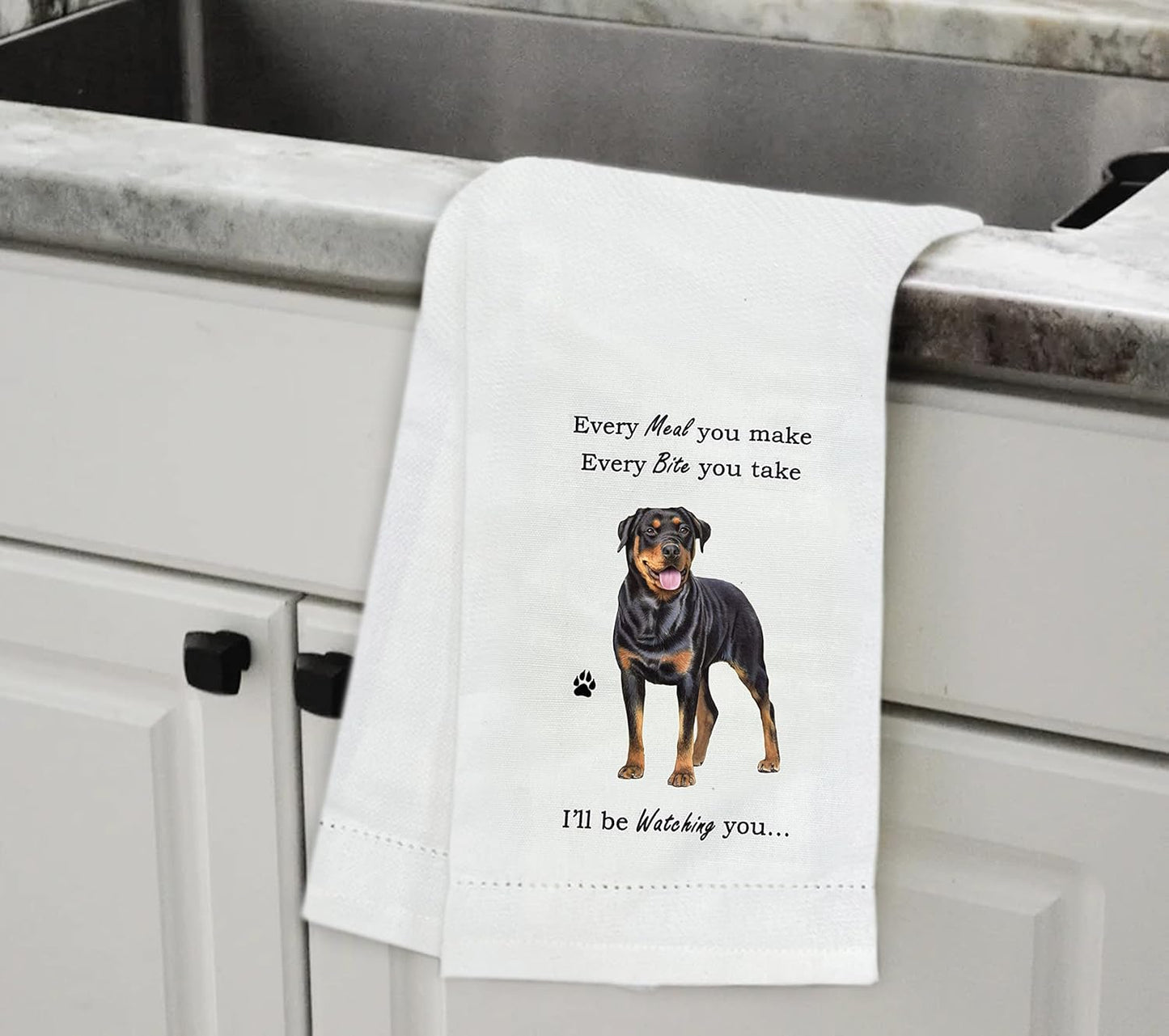 Rottweiler Dogs lover Kitchen Towel - Tea Towels Highly Absorbent - Reusable - Quick Drying - 100% Natural Cotton
