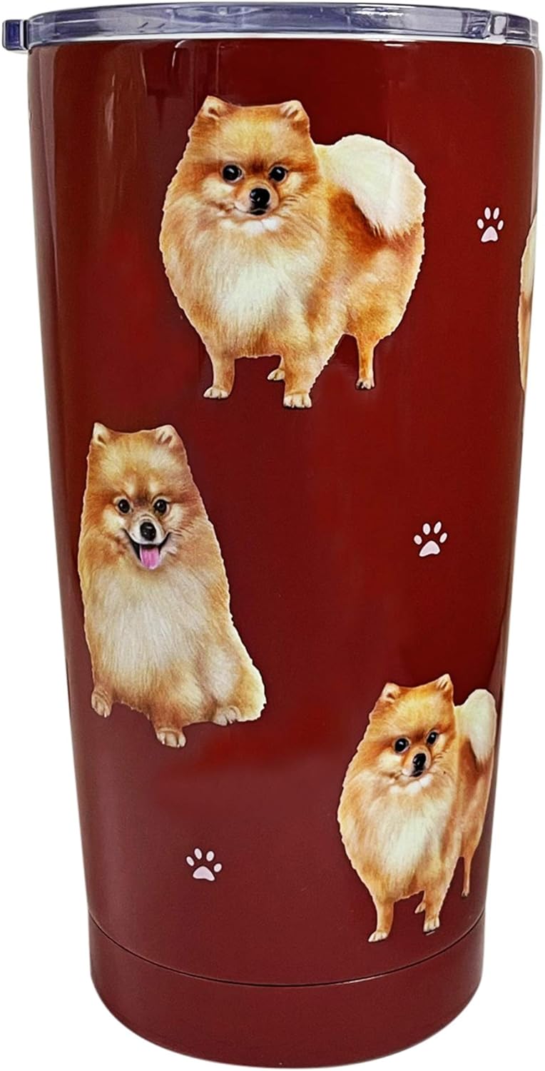 Pomeranian Dog LoversTumbler 20 Oz. Stainless Steel, Vacuum Insulated with Spill Proof Lid - 3D Print - For Hot or Cold Drinks