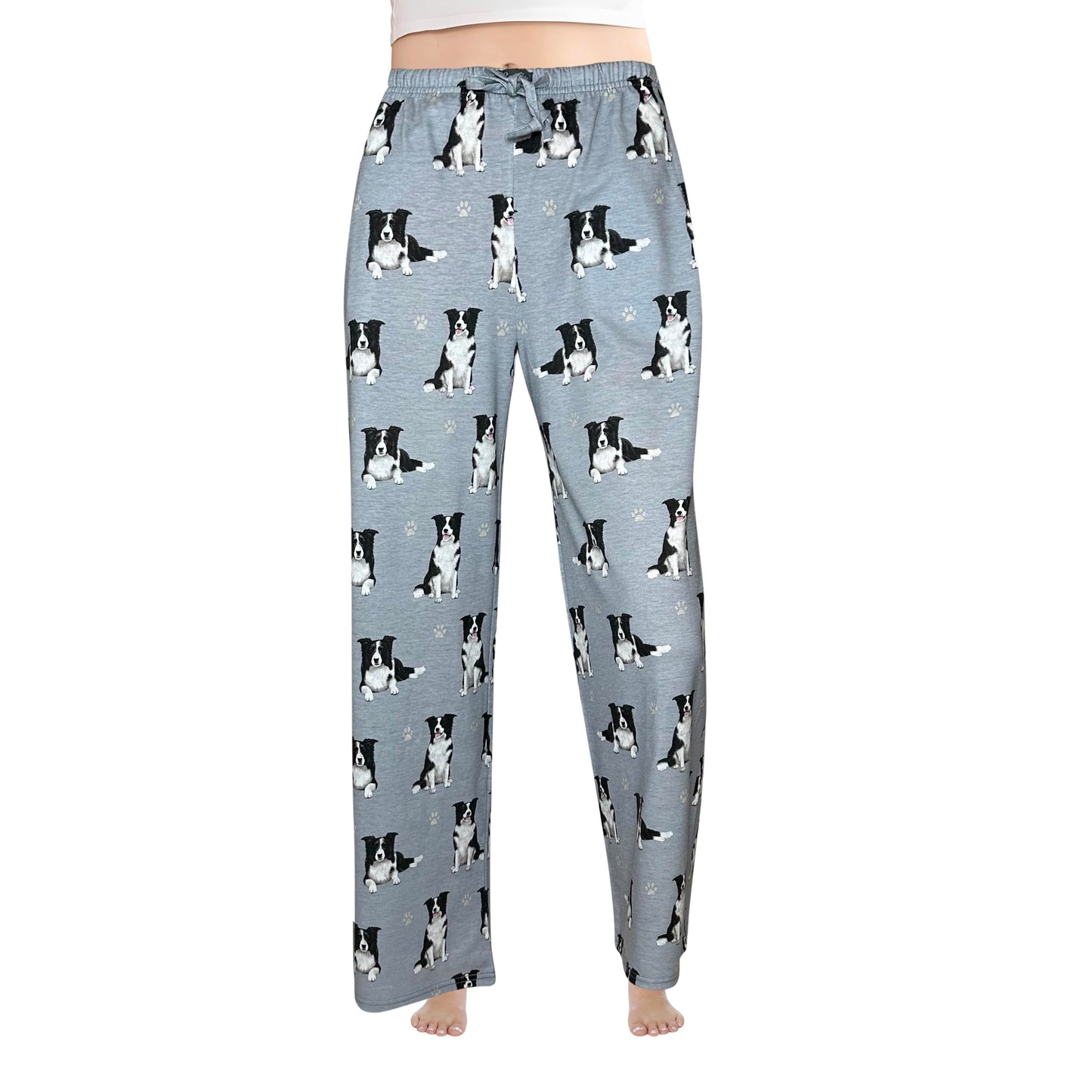 Border Collie Pajama Pants – New Cotton Blend - All Season - Comfort Fit Lounge Pants for Women and Men - 27 Breeds Available