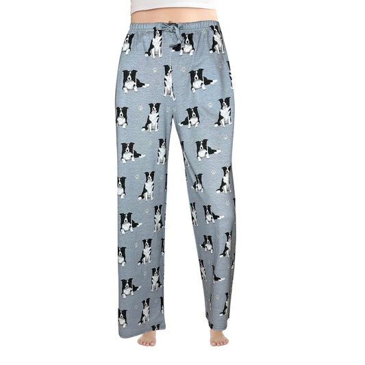 Border Collie Pajama Pants – New Cotton Blend - All Season - Comfort Fit Lounge Pants for Women and Men - 27 Breeds Available