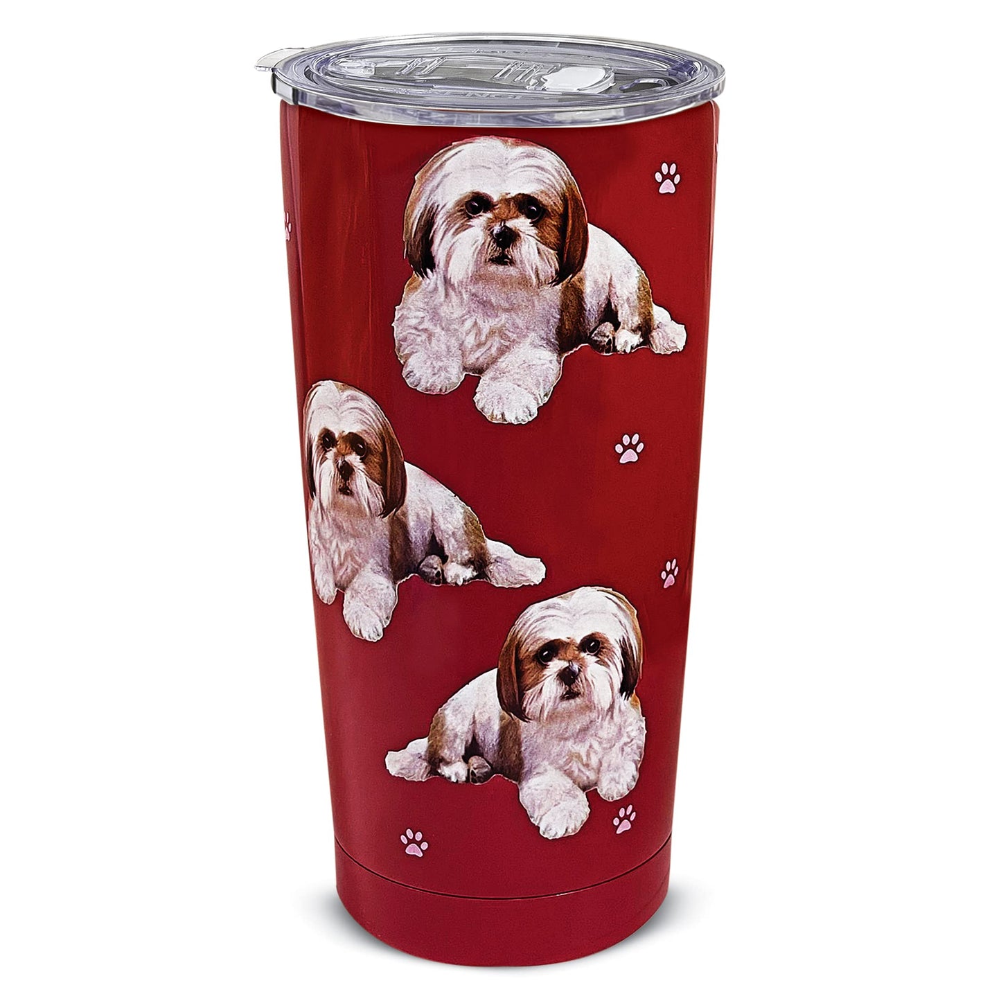 Shih Tzu (Tan)Tumbler 20 Oz. Stainless Steel, Vacuum Insulated Tumbler with Spill Proof Lid - 3D Print - Insulated Travel mug for Hot or Cold Drinks