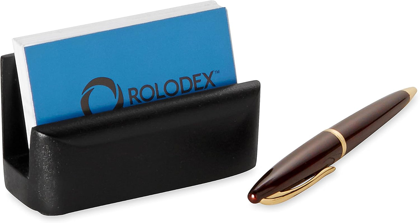 Rolodex® Wood Tones™ Business Card Holder, Black