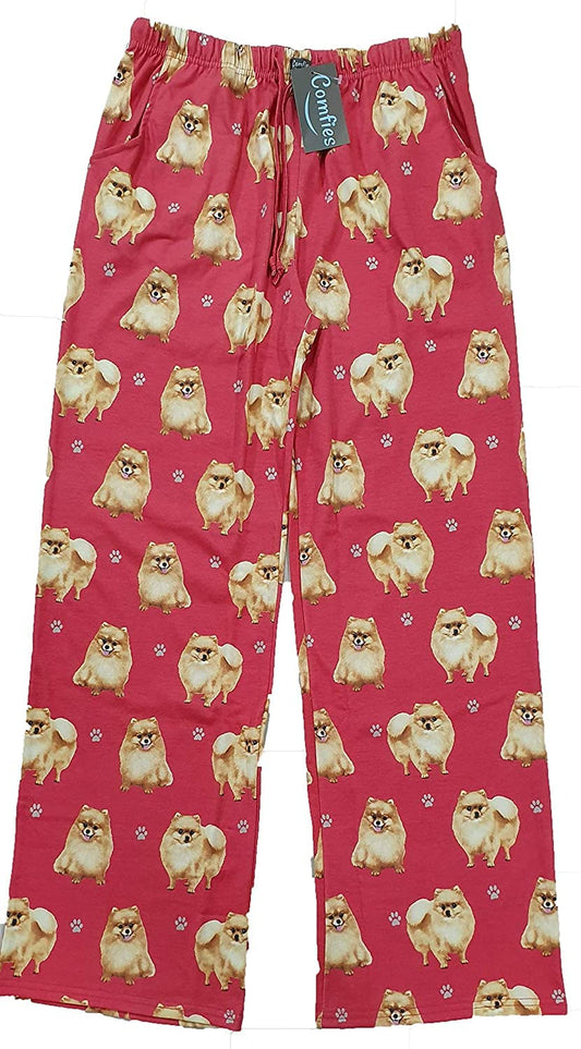 Pomeranian Pet Lover Pajama Pants – New Cotton Blend - All Season - Comfort Fit Lounge Pants Unisex - 27 Breeds Available
