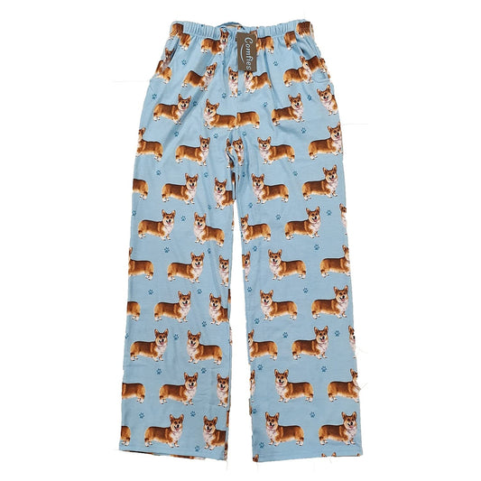 Corgi Dog Lovers Unisex Lightweight Cotton Blend Pajama Bottoms – Super Soft and Comfortable – Perfect for Corgi Gifts