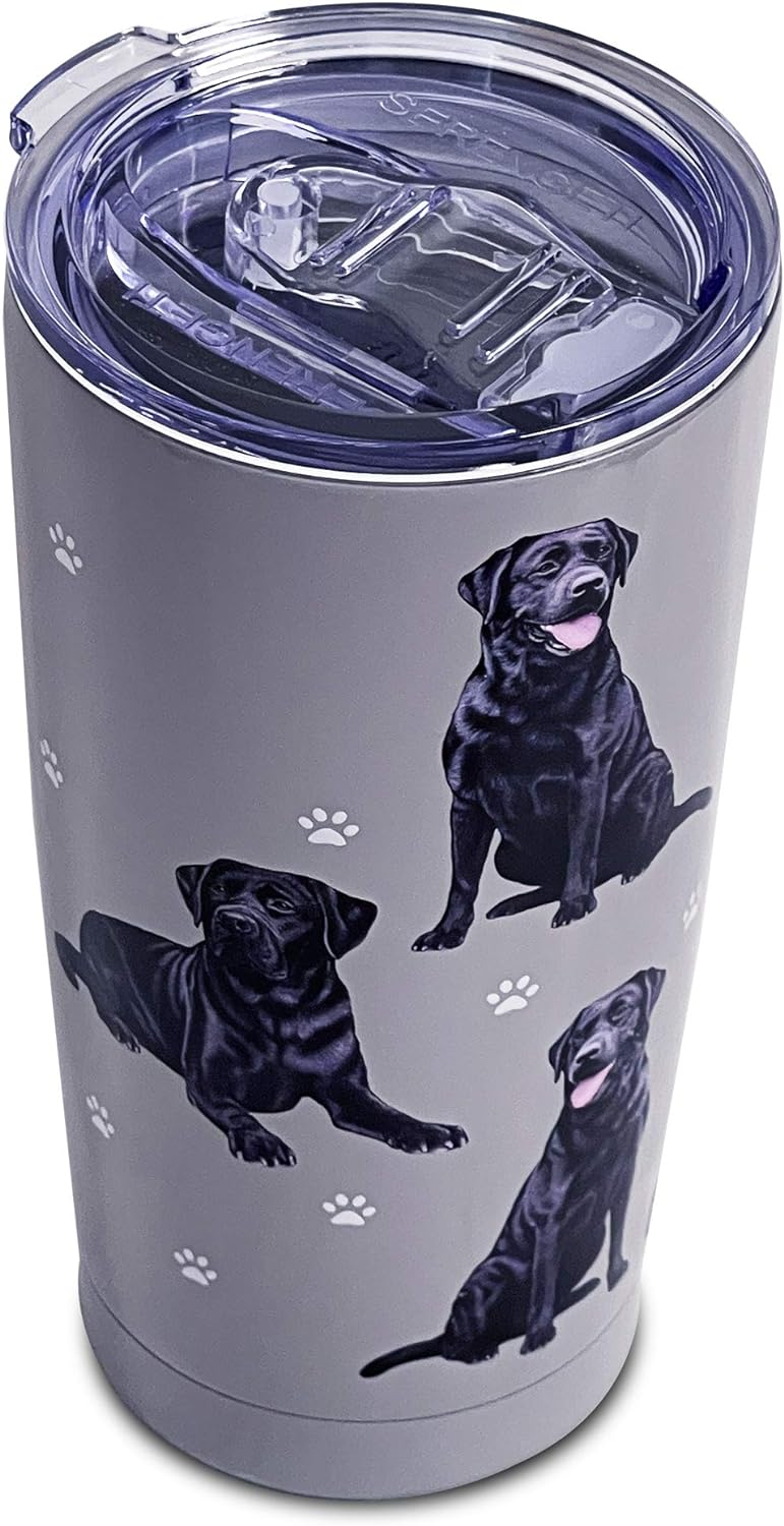 Black Labrador Dog lovers Tumbler  20 Oz. Stainless Steel, Vacuum Insulated with Spill Proof Lid - 3D Print - For Hot or Cold Drinks