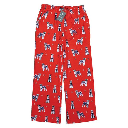 Schnauzer Dog Lovers Unisex Lightweight Cotton Blend Pajama Bottoms – Super Soft and Comfortable – Perfect for Schnauzer Gifts