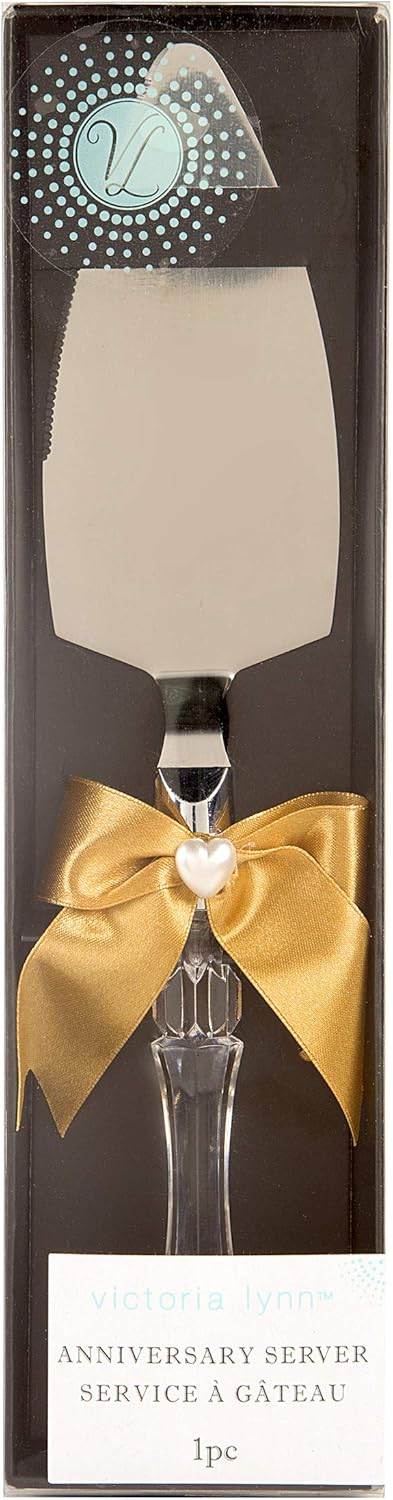 Darice VL5050, 50th Server with Ribbon Pearl Imprint 50th