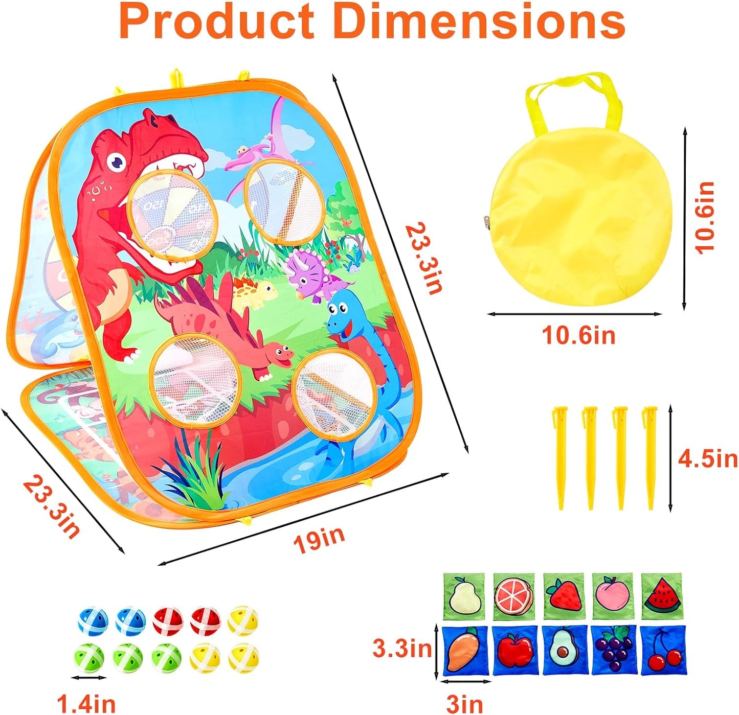 Vdealen Bean Bag Toss Game Toy for Kids 3 4 5 6 7 8 Year Old, Sports & Outdoor Toddler Toy Gift for Boys and Girls, 3 in 1 Cornhole Game for Children Ages 3 4 5 and Up