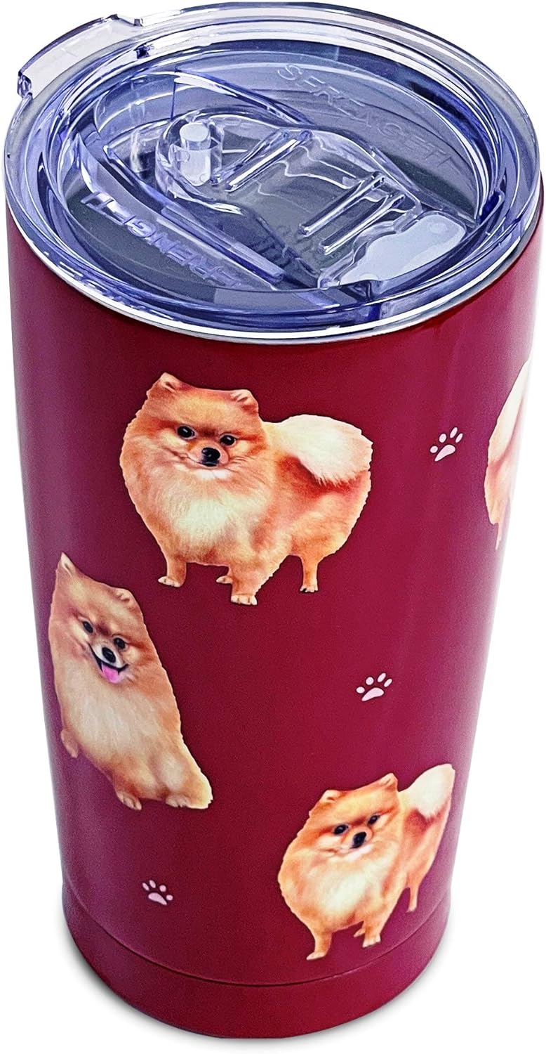 Pomeranian Dog LoversTumbler 20 Oz. Stainless Steel, Vacuum Insulated with Spill Proof Lid - 3D Print - For Hot or Cold Drinks