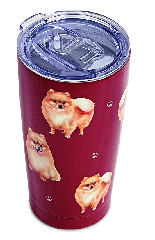 Pomeranian Dog LoversTumbler 20 Oz. Stainless Steel, Vacuum Insulated with Spill Proof Lid - 3D Print - For Hot or Cold Drinks