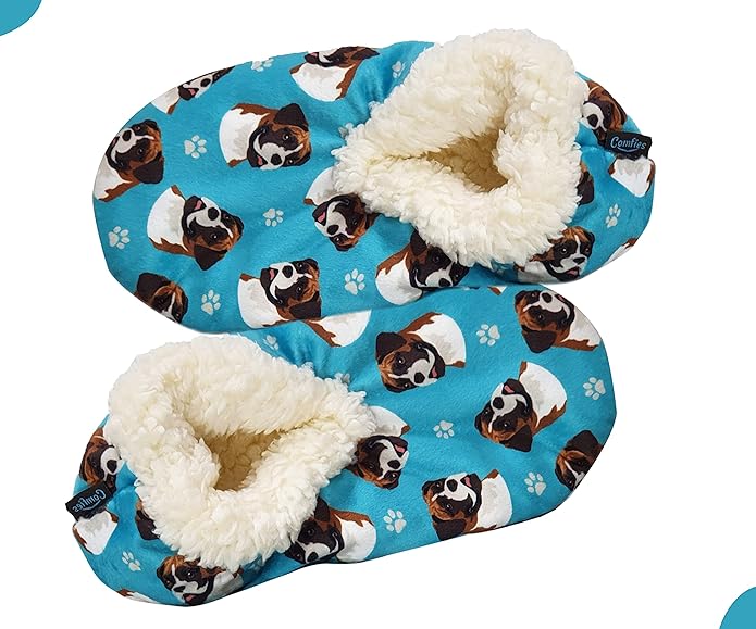Boxer Super Soft Slippers - One Size Fits Most - Cozy House Slippers - Non Skid Bottom - perfect for Boxer gifts