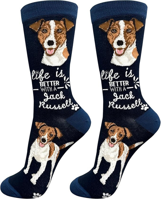 Jack Russell Dog Lovers Socks - All Season - One Size Fits Most - Unisex,Premium Quality