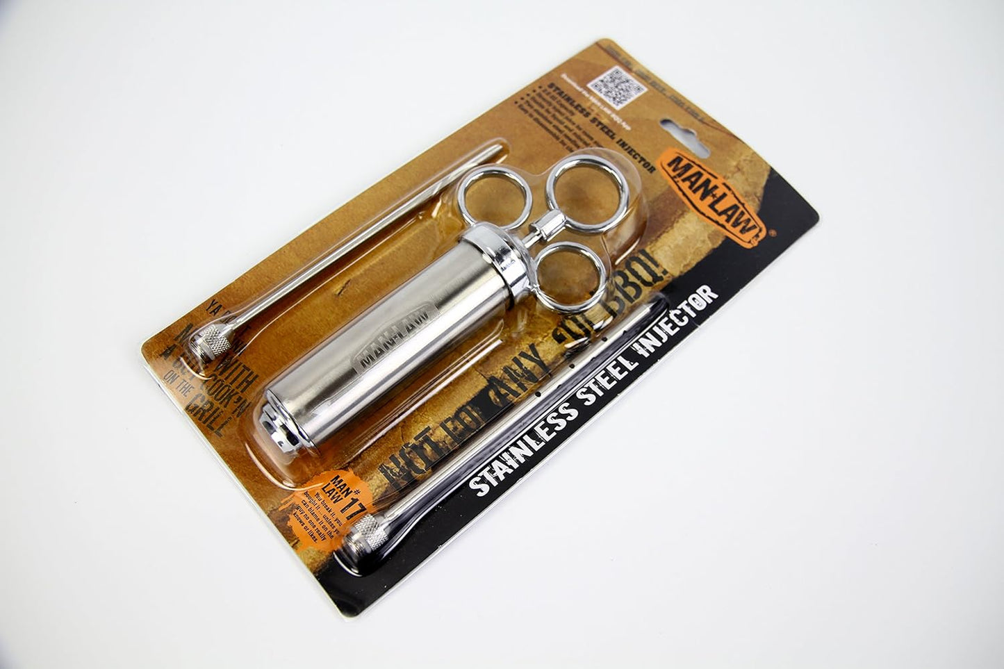 Man Law BBQ Products Man-INJ Basting/Seasoning Series 2.0 Ounce Marinade Injector-Stainless Steel, One Size