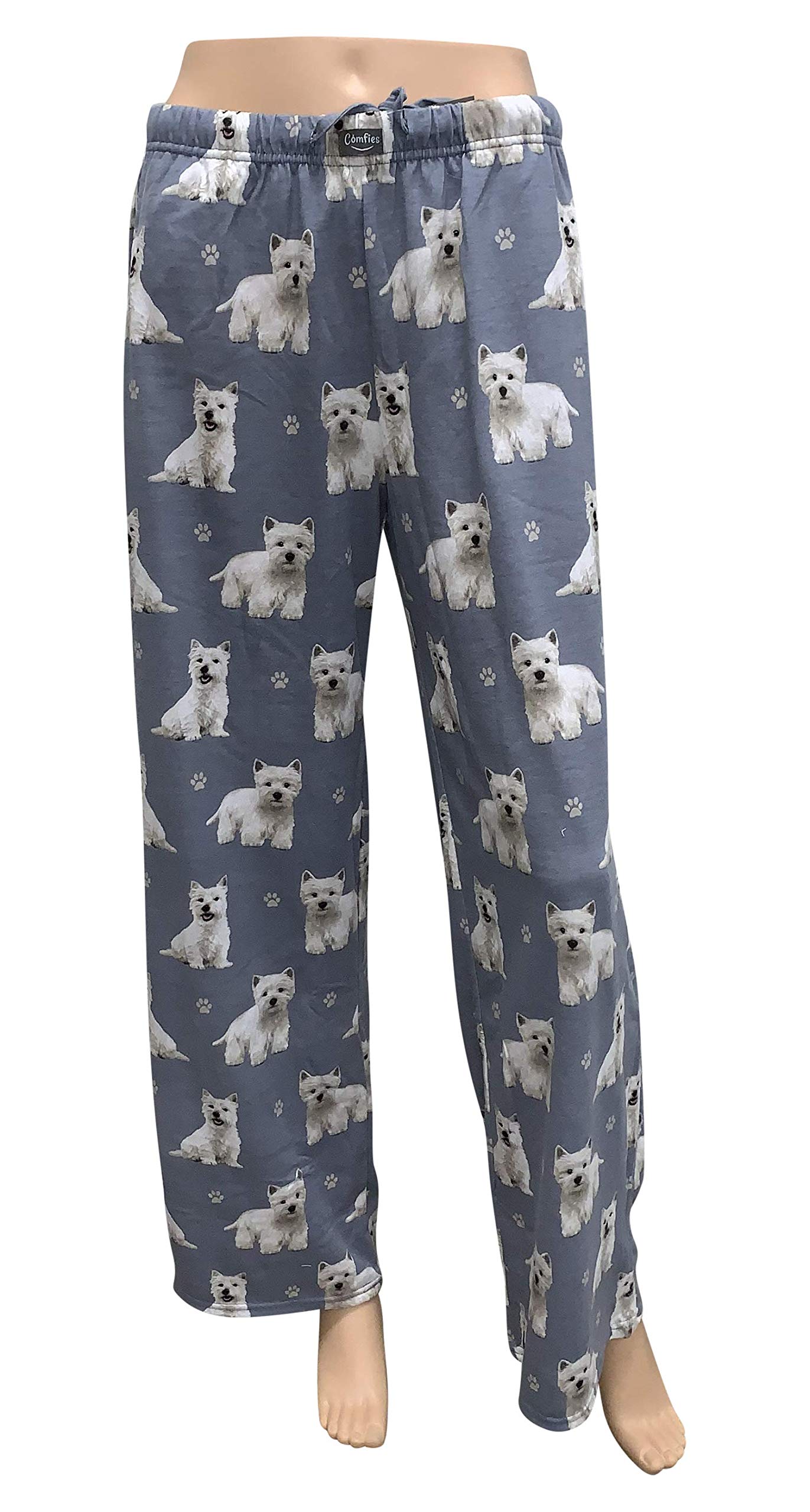 Westie Unisex Lightweight Cotton Blend Pajama Bottoms – Super Soft and Comfortable – Perfect for Westie Gifts