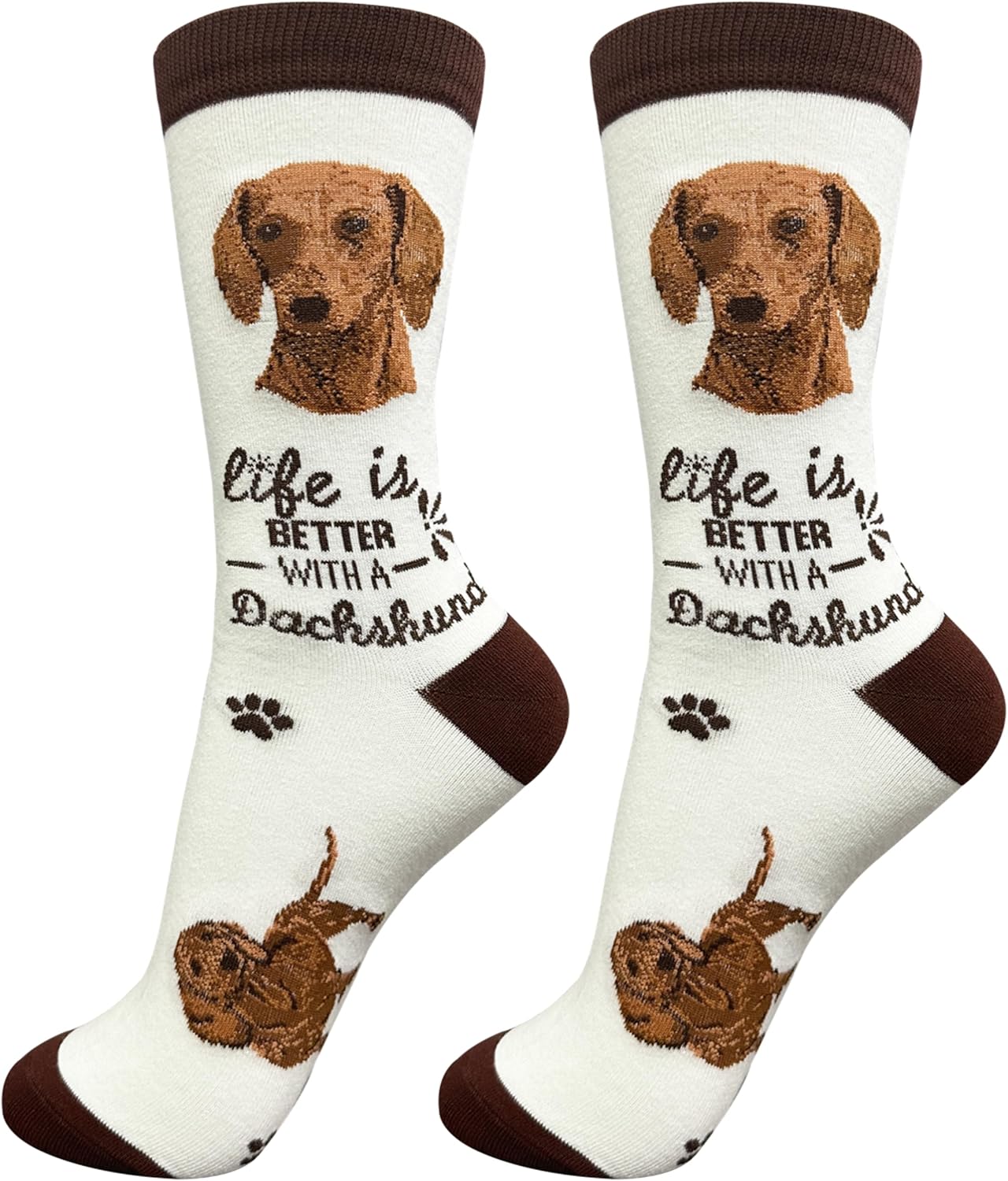 Red Dachshund Dog Lover Socks - cozy- All seasons -Unisex,One Size fits most