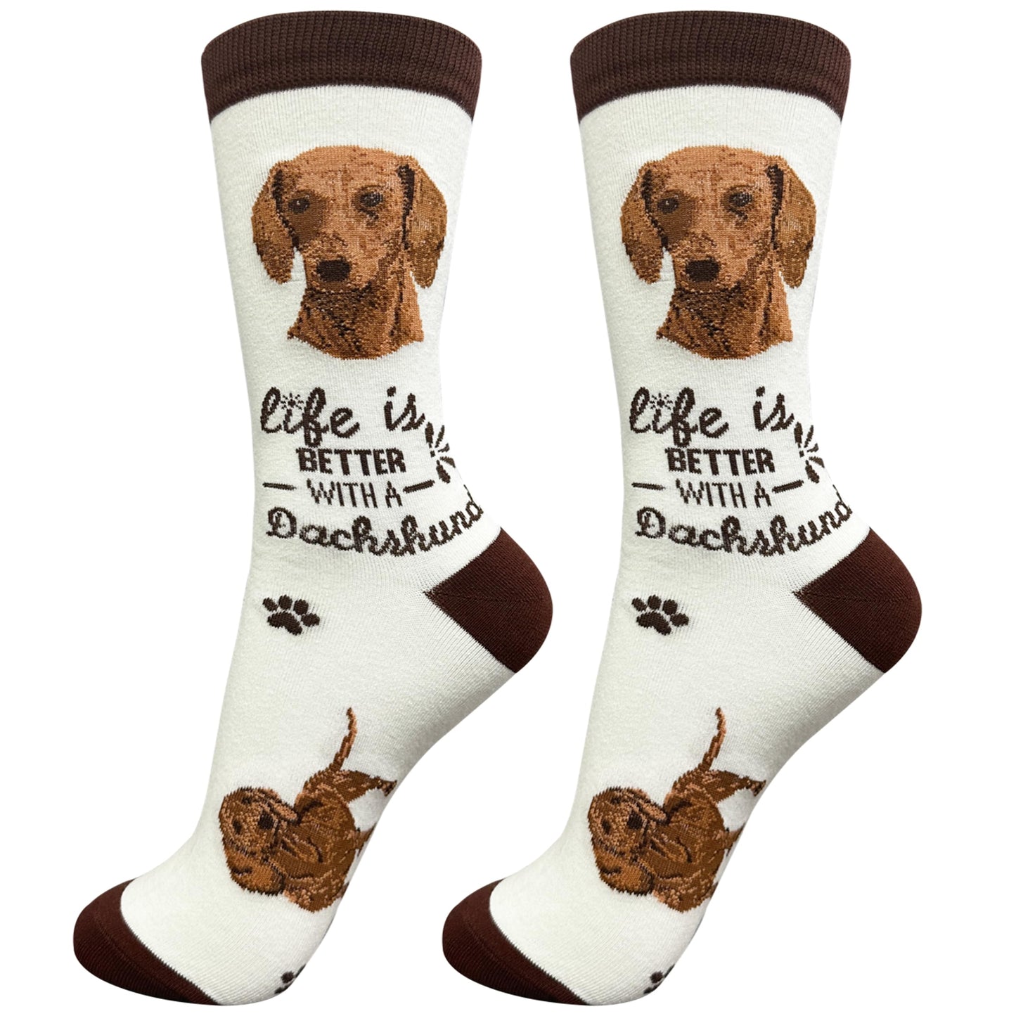Red Dachshund Dog Lover Socks - cozy- All seasons -Unisex,One Size fits most