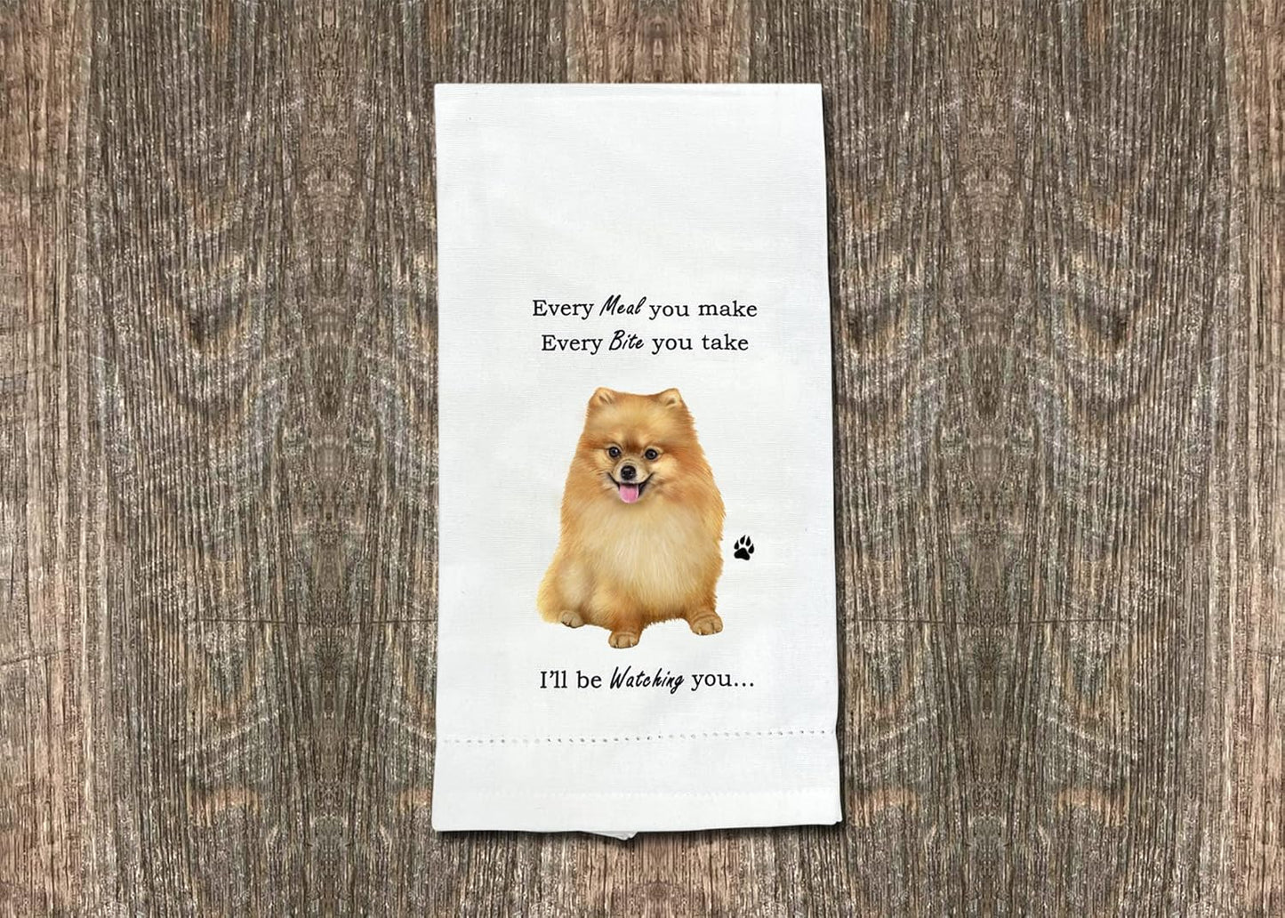 Pomeranian Dog Lovers Kitchen Towel - Soft Highly Absorbent - Dish&Tea Towels - Reusable - Quick Drying - 100% Natural Cotton