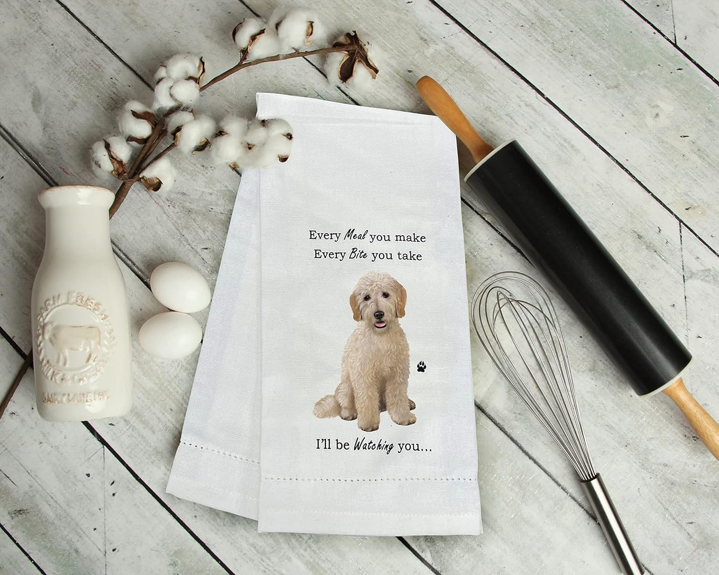 Goldendoodle Kitchen Towel - Soft Highly Absorbent - Goldendoodle Gifts - Dish Towels for Washing Dishes - Tea Towels - Reusable - Quick Drying - 100% Natural Cotton - Towels For Pet Lovers