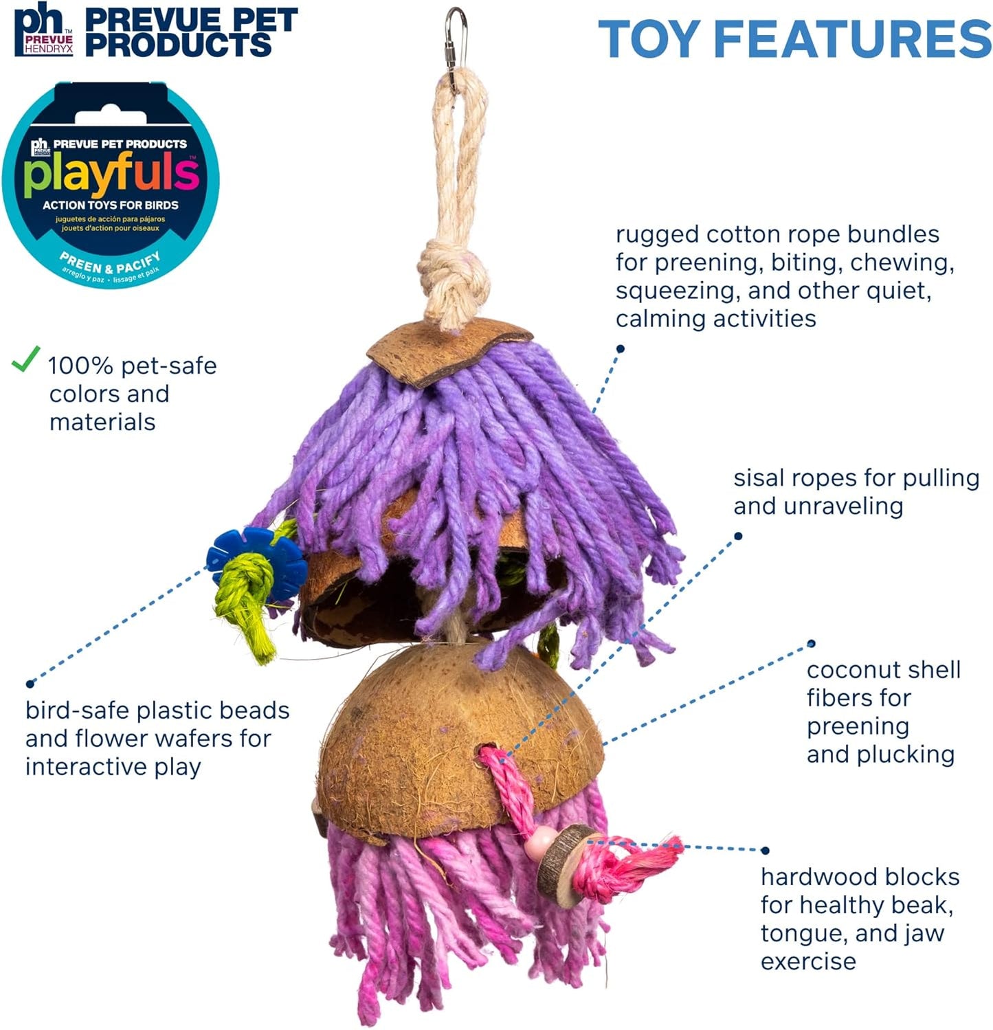 Prevue Pet Products Preen & Pacify Car Wash Bird Toy 62521
