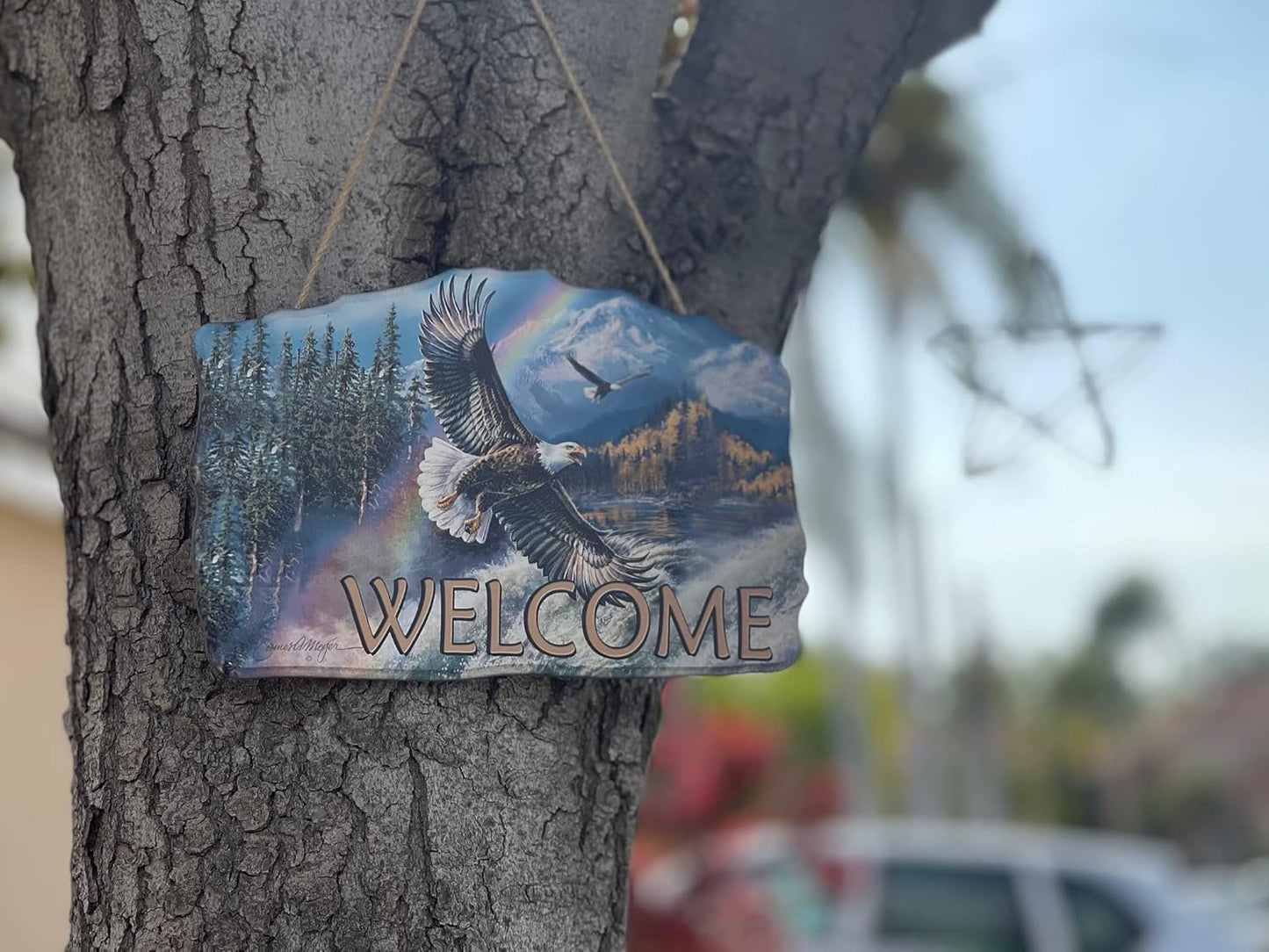 Welcome Wood Indian American Sign–Wood Sign Plaques