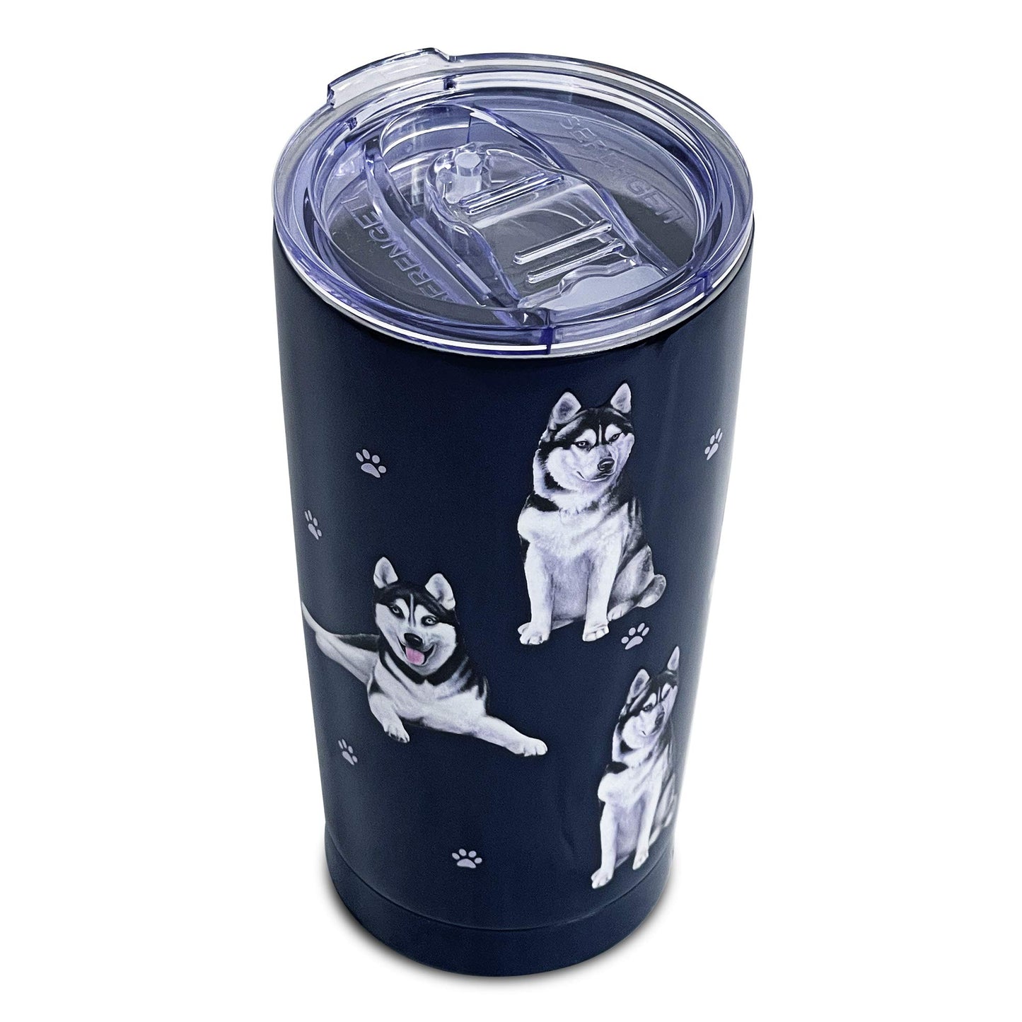 Siberian Husky Dog Lovers Tumbler 20 Oz. Stainless Steel, Vacuum Insulated Tumbler with Spill Proof Lid - 3D Print - Insulated Travel mug for Hot or Cold Drinks