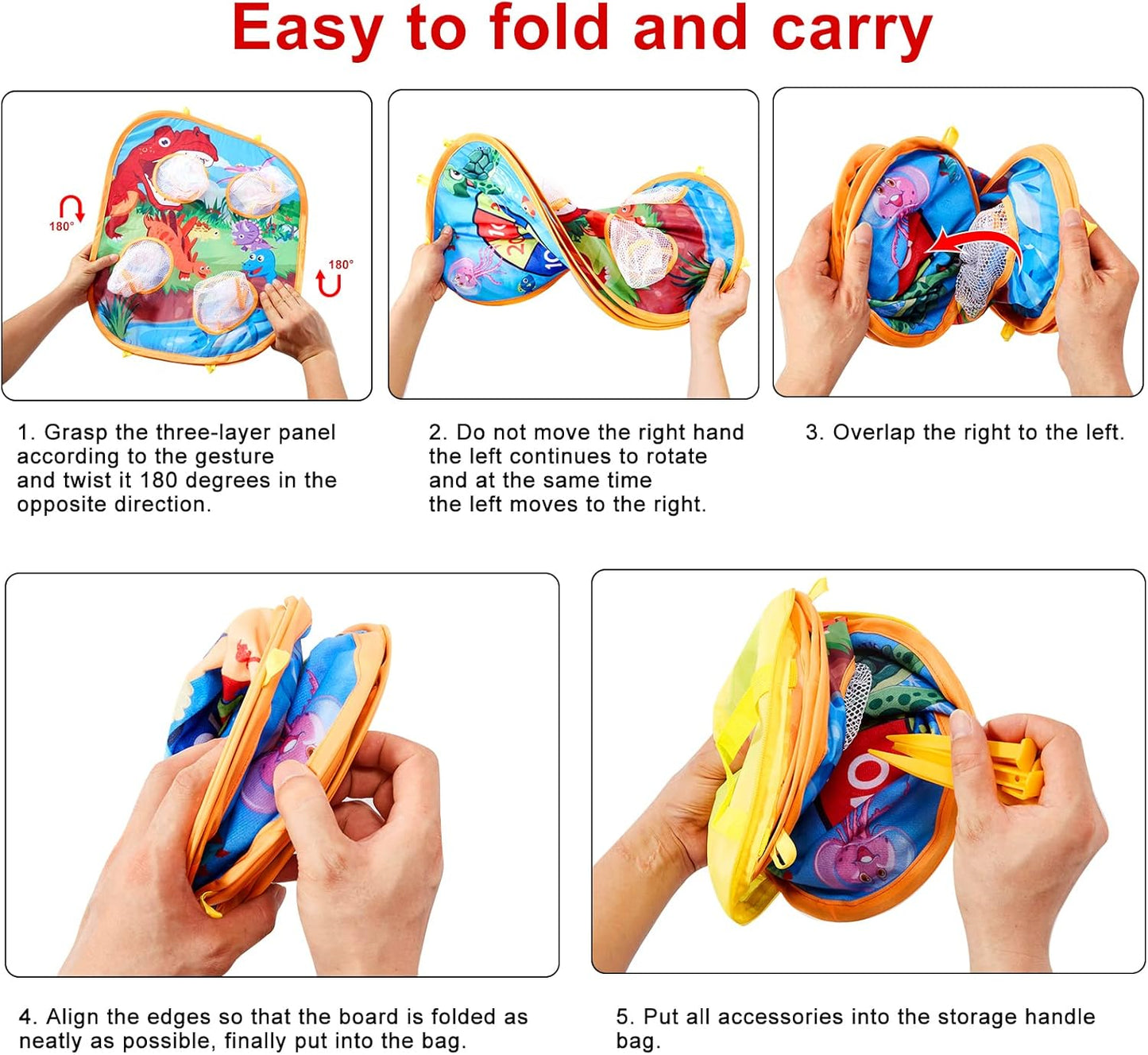 Vdealen Bean Bag Toss Game Toy for Kids 3 4 5 6 7 8 Year Old, Sports & Outdoor Toddler Toy Gift for Boys and Girls, 3 in 1 Cornhole Game for Children Ages 3 4 5 and Up