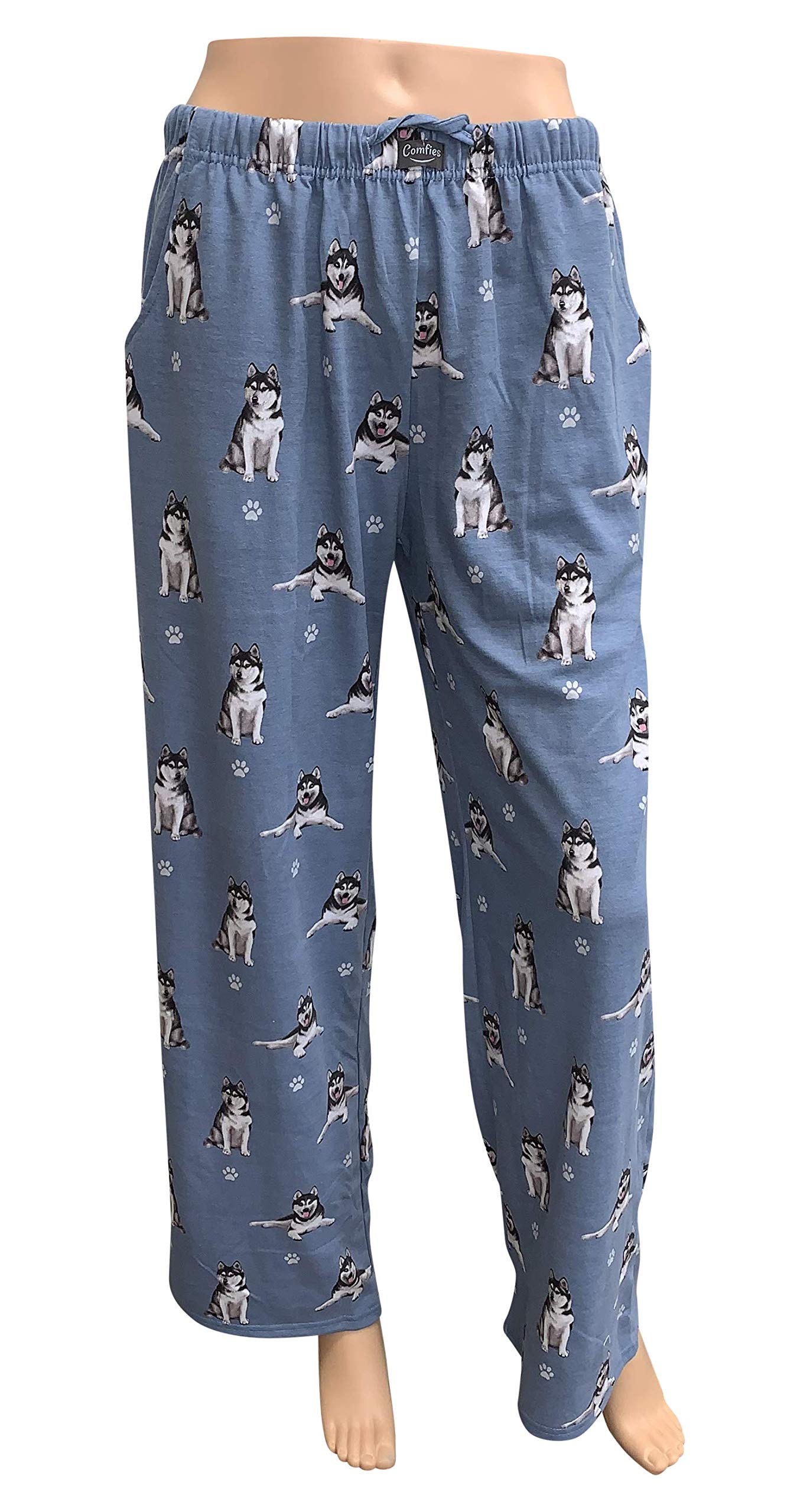 Siberian Husky Dog Lovers Unisex Lightweight Cotton Blend Pajama Bottoms – Super Soft and Comfortable