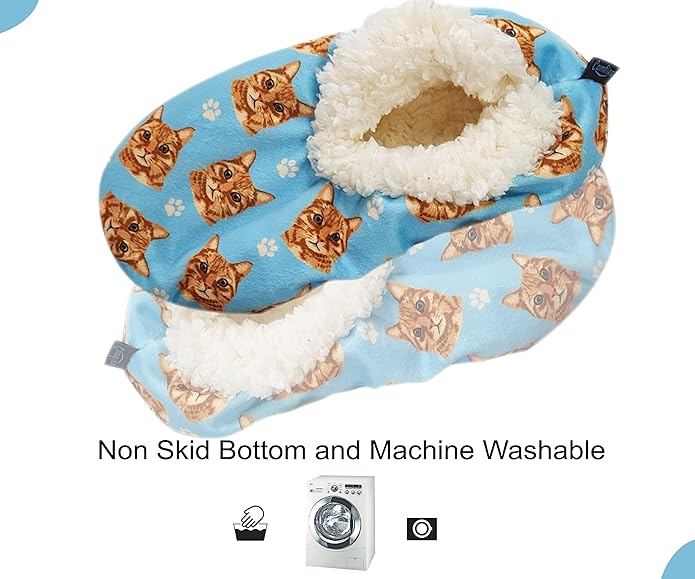 Orange Tabby Cat Super Soft Slippers - Orange Tabby Cat Gifts - Cozy House Slippers - Non Skid Bottom - One Size Fits Most - Sherpa Slipper - Pet Lover Gifts For Men And Women