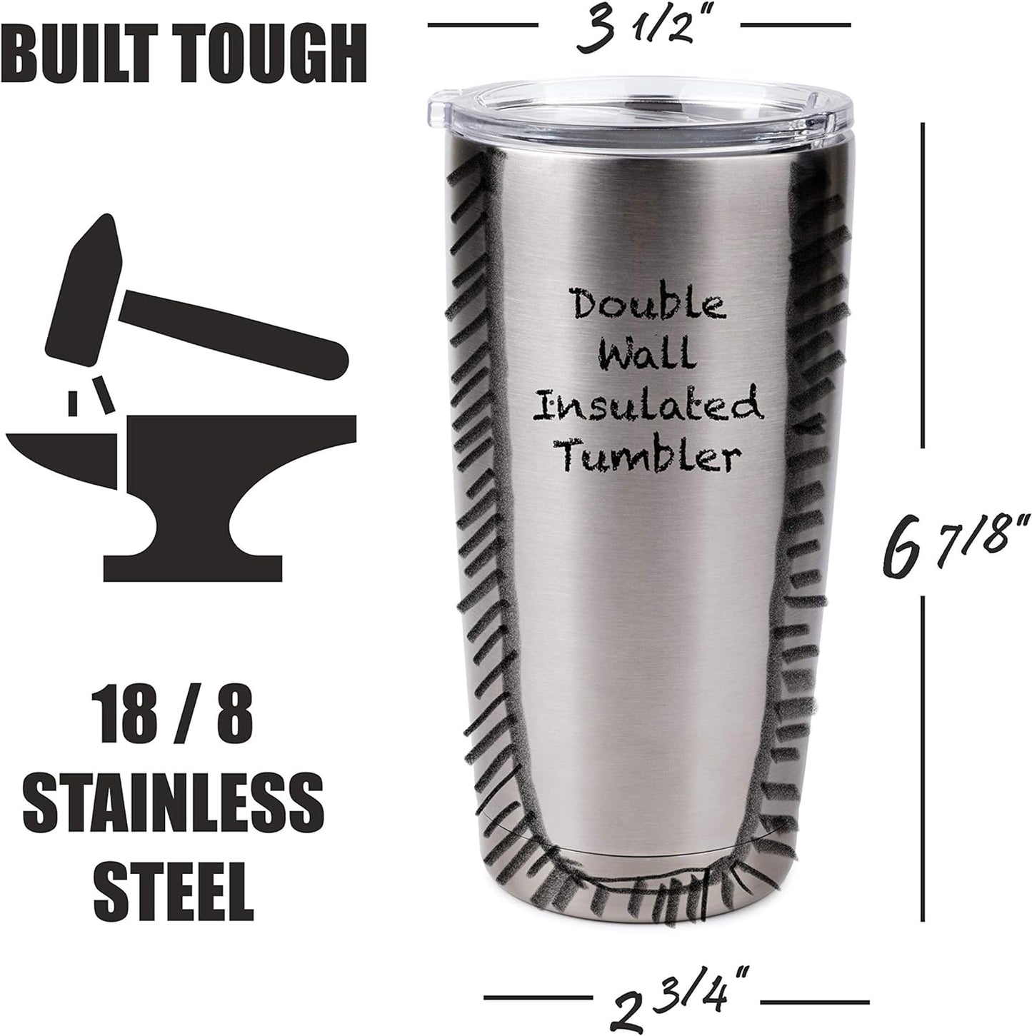 Jack Russell Terrier 20 Oz. Stainless Steel, Vacuum Insulated Tumbler with Spill Proof Lid - 3D Print - Insulated Travel mug for Hot or Cold Drinks (Jack Russell Terrier Tumbler)