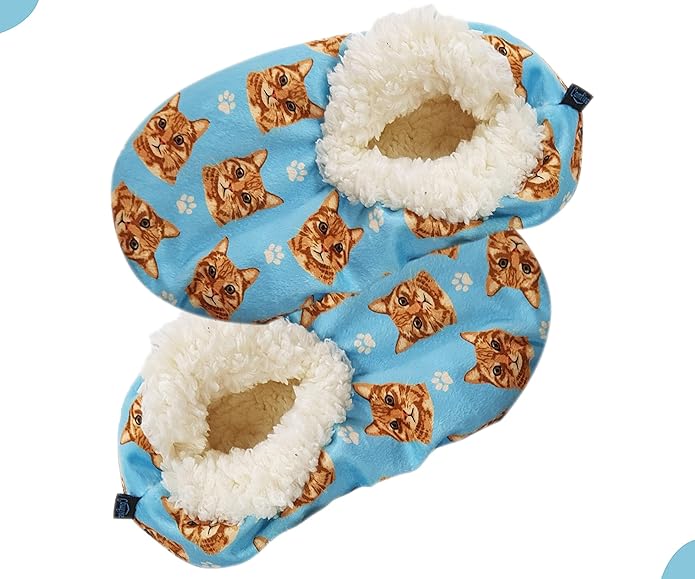 Orange Tabby Cat Super Soft Slippers - Orange Tabby Cat Gifts - Cozy House Slippers - Non Skid Bottom - One Size Fits Most - Sherpa Slipper - Pet Lover Gifts For Men And Women