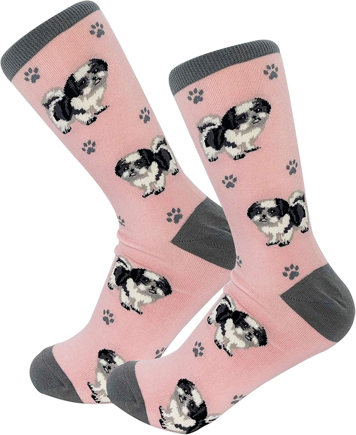 Black&white Shih Tzu Pet Lover Socks - All Season - One Size Fits Most - for Women and Men