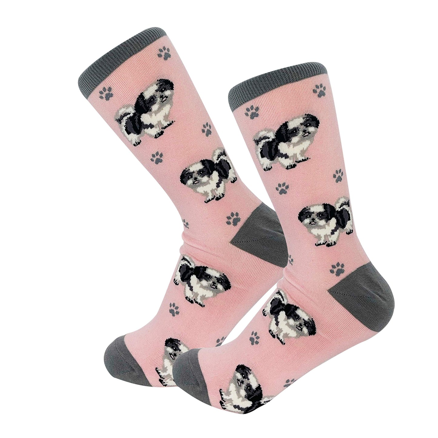 Black&white Shih Tzu Pet Lover Socks - All Season - One Size Fits Most - for Women and Men