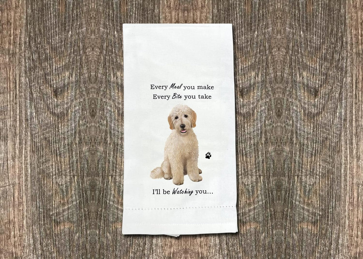 Goldendoodle Kitchen Towel - Soft Highly Absorbent - Goldendoodle Gifts - Dish Towels for Washing Dishes - Tea Towels - Reusable - Quick Drying - 100% Natural Cotton - Towels For Pet Lovers