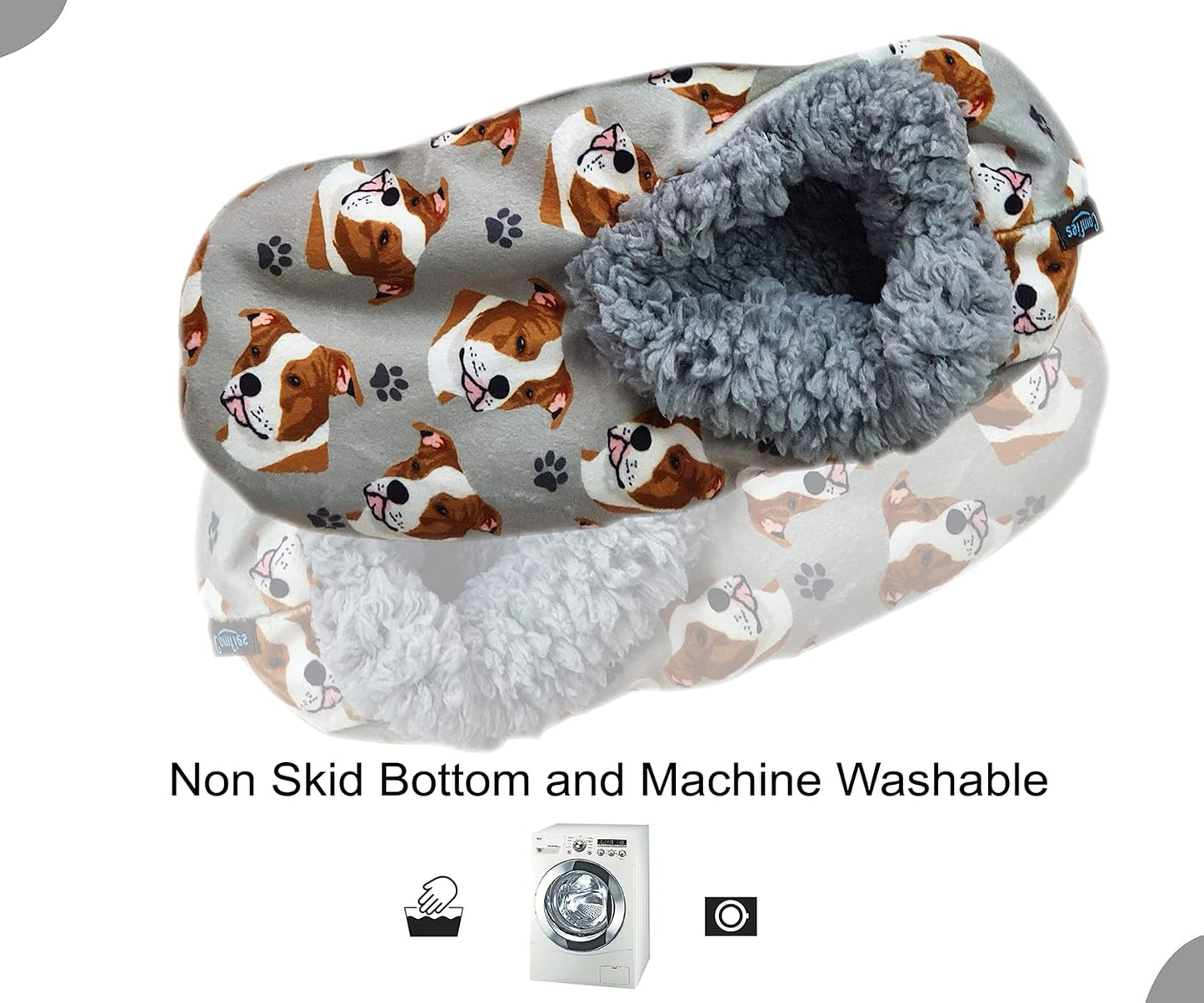 Pit Bull  Dog Lovers Super Soft Slippers - Pit Bull Gifts - Cozy House Slippers - Non Skid Bottom - One Size Fits Most - Sherpa slipper - Pet Lover Gifts For Men And Women