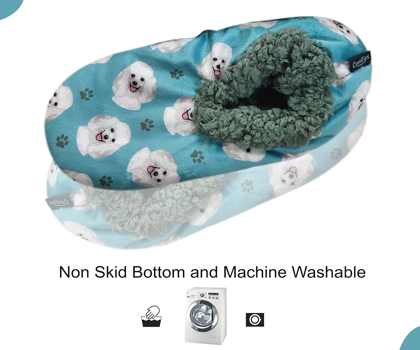 Poodle Dog Lovers Super Soft Unisex Slippers - One Size Fits Most - Cozy House Slippers - Non Skid Bottom