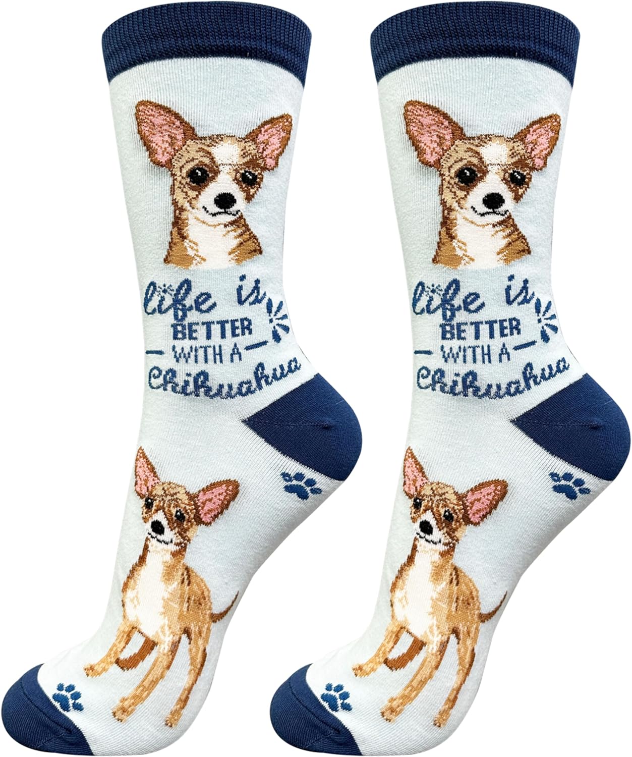 Chihuahua Tan Fawn Dod lovers Socks - Cute Crew Socks - Unisex
