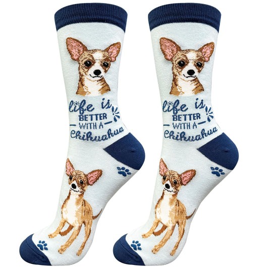 Chihuahua Tan Fawn Dod lovers Socks - Cute Crew Socks - Unisex