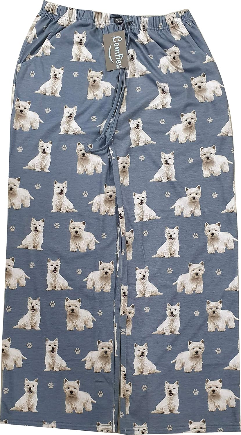 Westie Dog lovers Unisex Lightweight Cotton Blend Pajama Bottoms – Super Soft and Comfortable