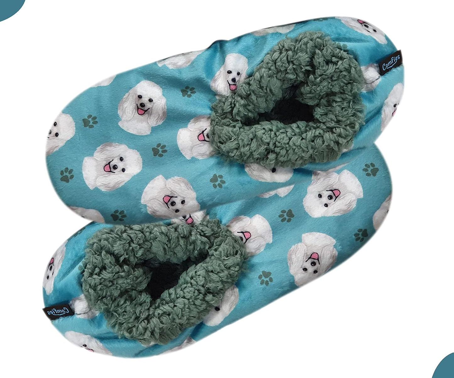 Poodle Dog Lovers Super Soft Unisex Slippers - One Size Fits Most - Cozy House Slippers - Non Skid Bottom