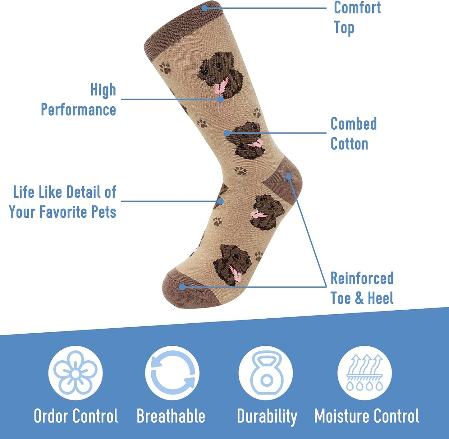 Chocolate Labrador Retriever Dog Breed Socks Unisex