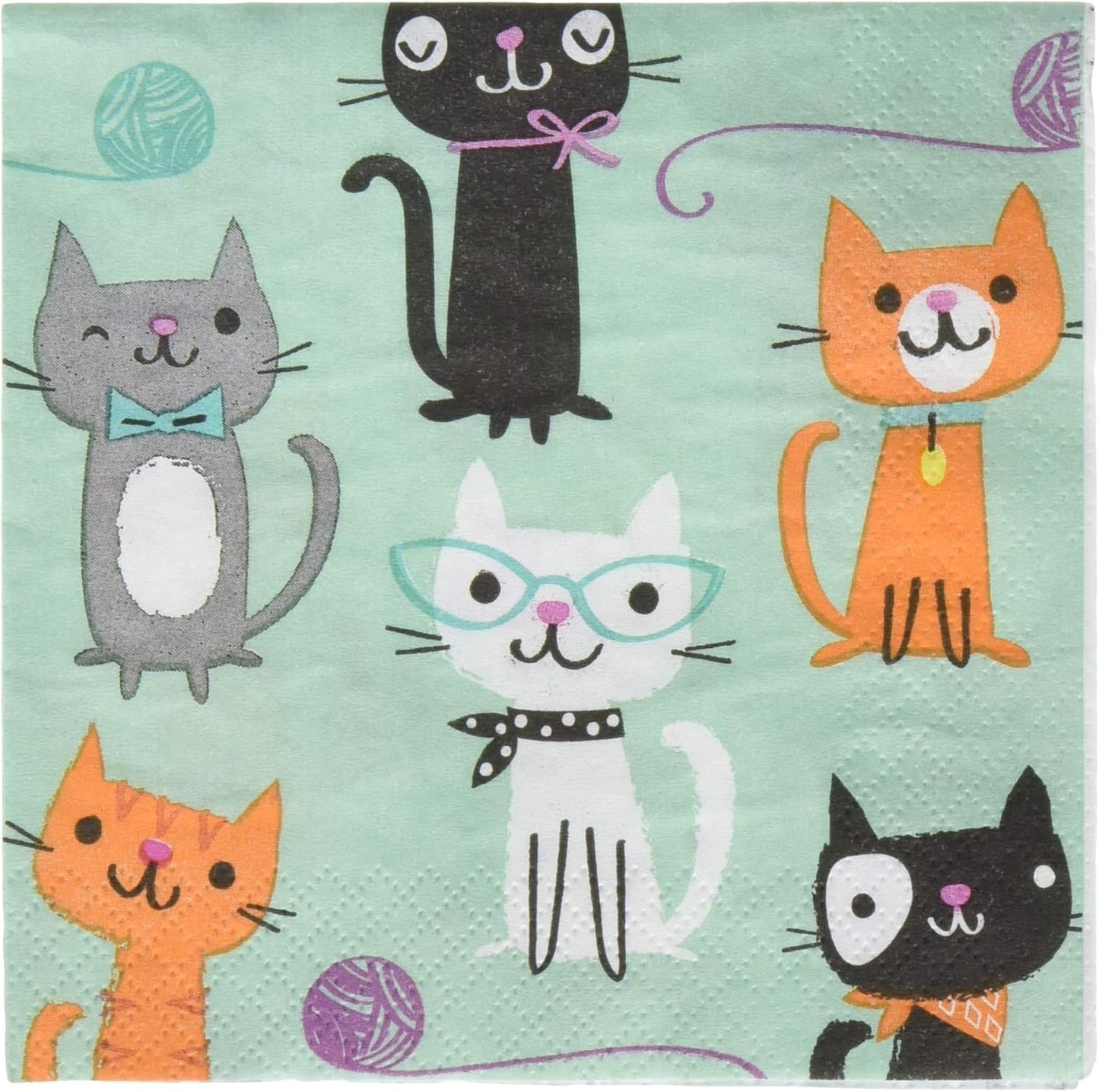 Cat party Cocktail napkins 5", 16pcs