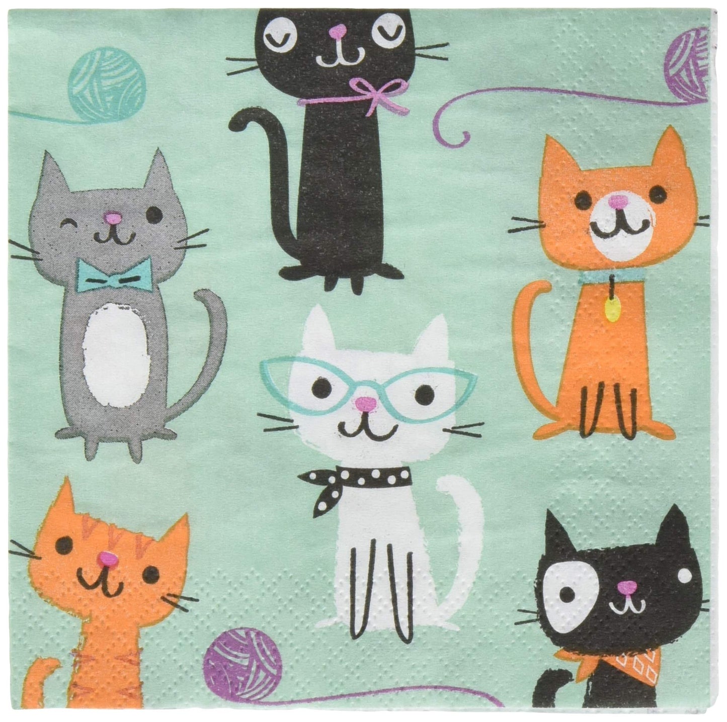 Cat party Cocktail napkins 5", 16pcs