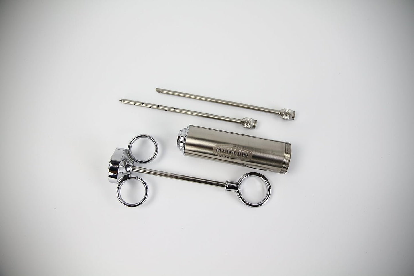 Man Law BBQ Products Man-INJ Basting/Seasoning Series 2.0 Ounce Marinade Injector-Stainless Steel, One Size