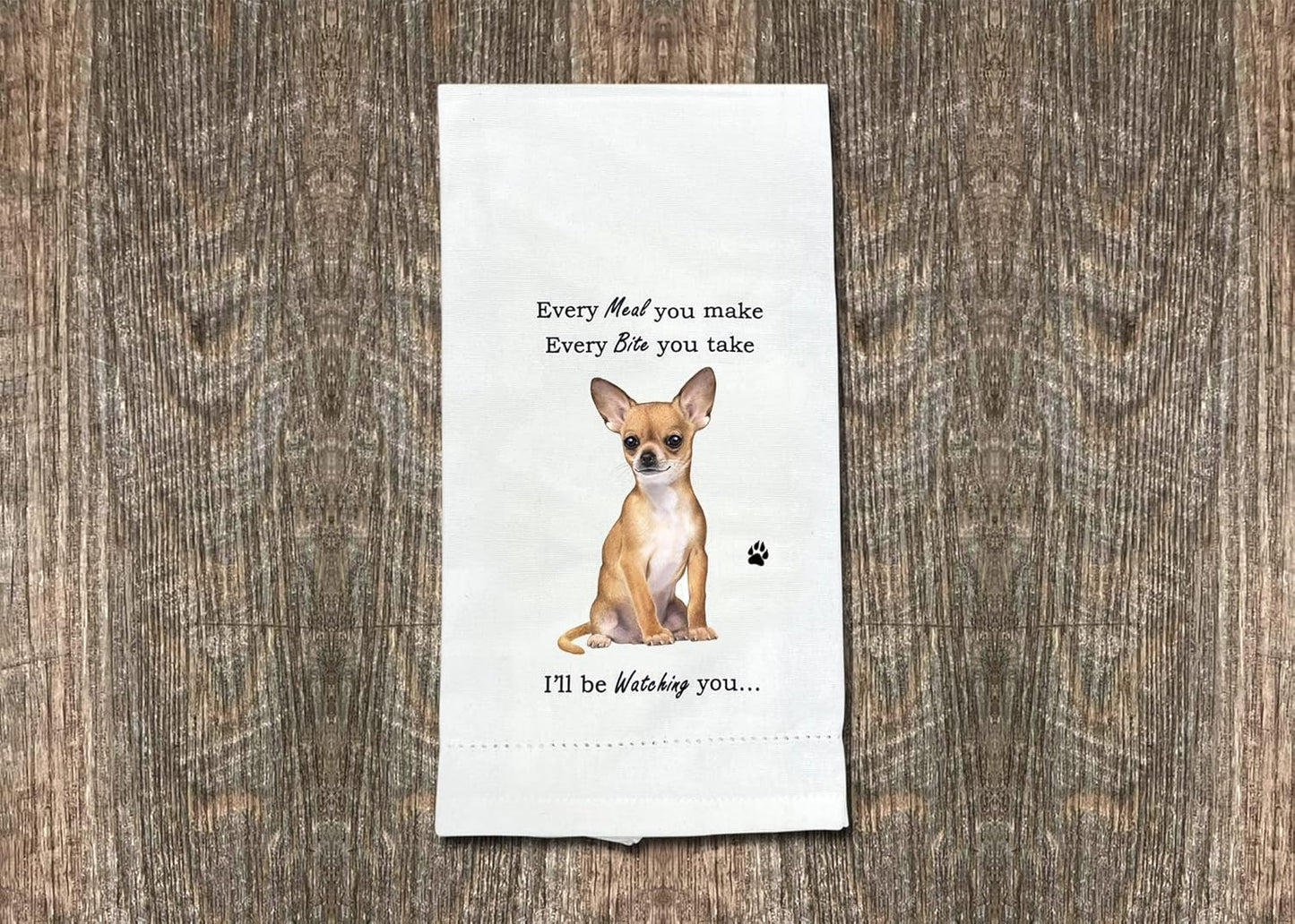 Tan Chihuahua Dog Lover Kitchen Towel Tea towel- Soft Highly Absorbent - Reusable - Quick Drying - 100% Natural Cotton