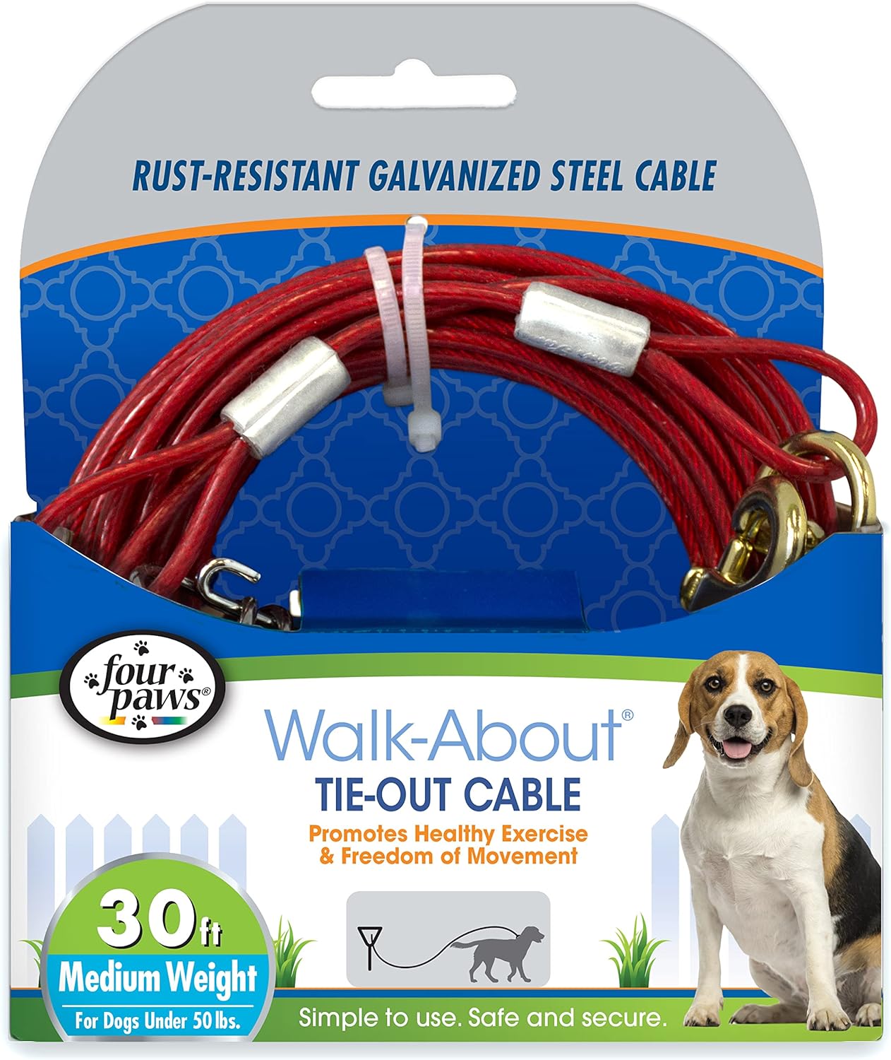 Four Paws Medium Weight Dog Tie Out Cable