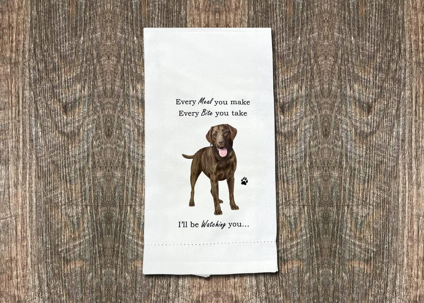 CHOCOLATE LABRADOR Lovers Kitchen Towel- Tea Towel -Soft Highly Absorbent- CHOCOLATE LABRADOR - Reusable - Quick Drying - 100% Natural Cotton