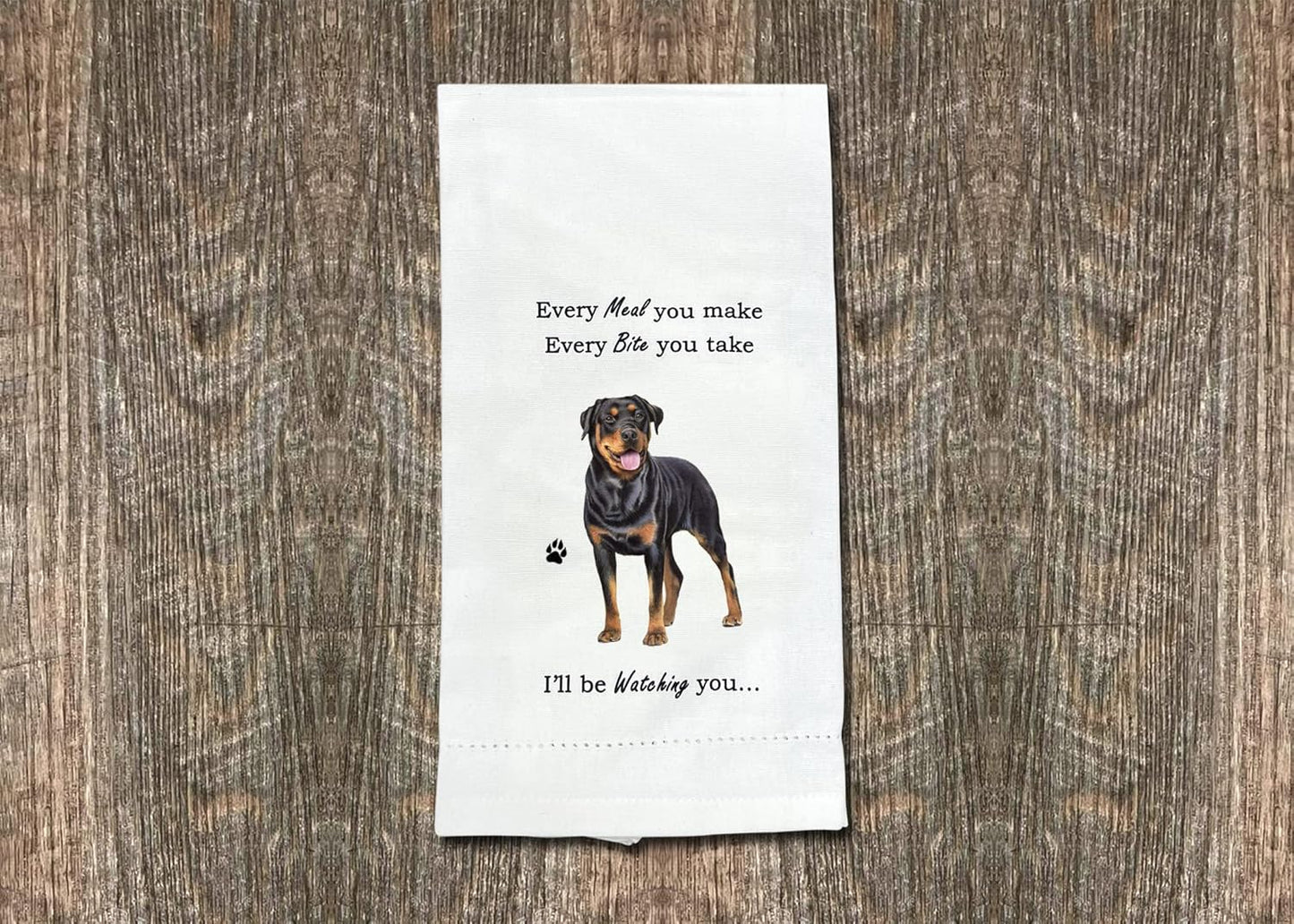 Rottweiler Dogs lover Kitchen Towel - Tea Towels Highly Absorbent - Reusable - Quick Drying - 100% Natural Cotton