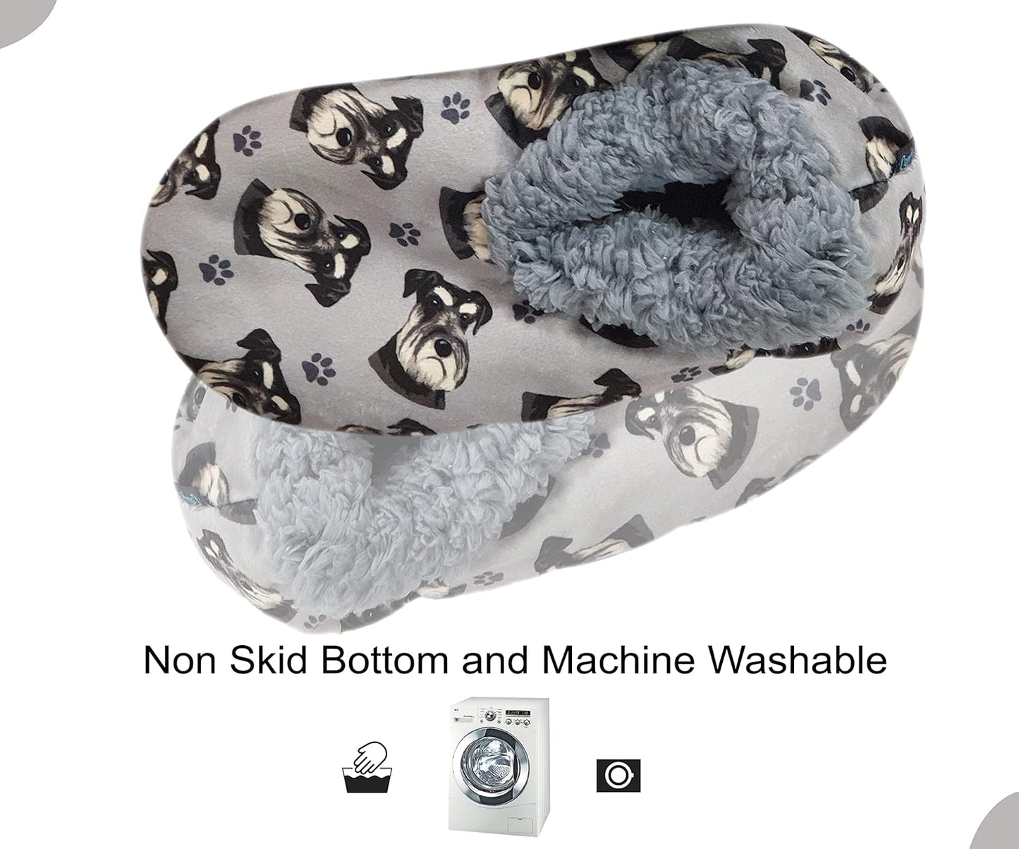 SCHNAUZER Dog Lovers Cozy ,unisex Slipper, one size fits most,Sherpa, Non skid Bottom